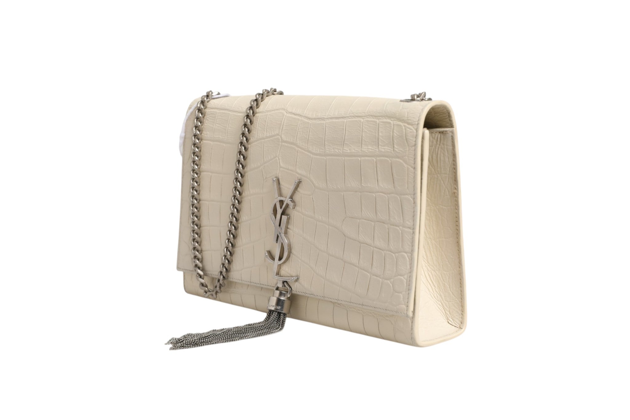 Saint Laurent Kate Tassel Small Croc-Embossed Women's Leather ( )