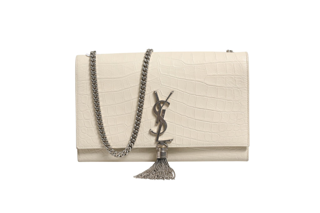 Saint Laurent Kate Tassel Small Croc-Embossed Women's Leather ( )