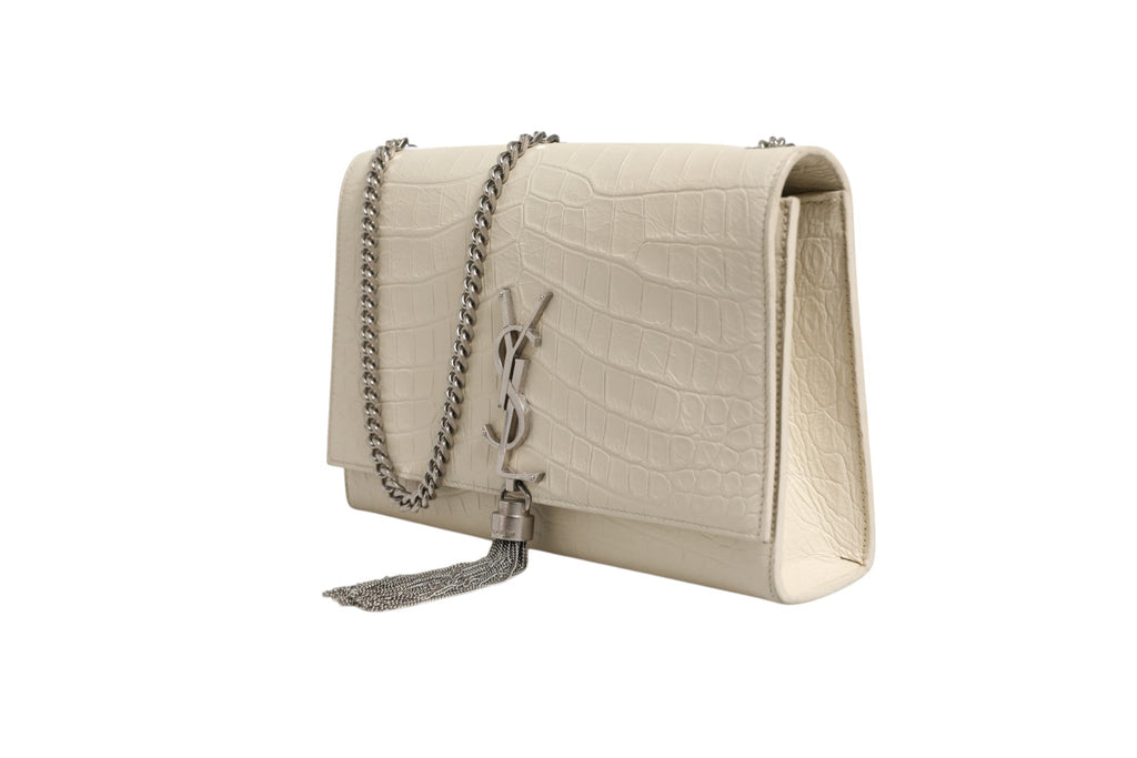 Saint Laurent Kate Tassel Small Croc-Embossed Women's Leather ( )
