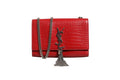 Saint Laurent Kate Tassel Chain Bag in Red Crocodile Embossed Women's Leather ( )
