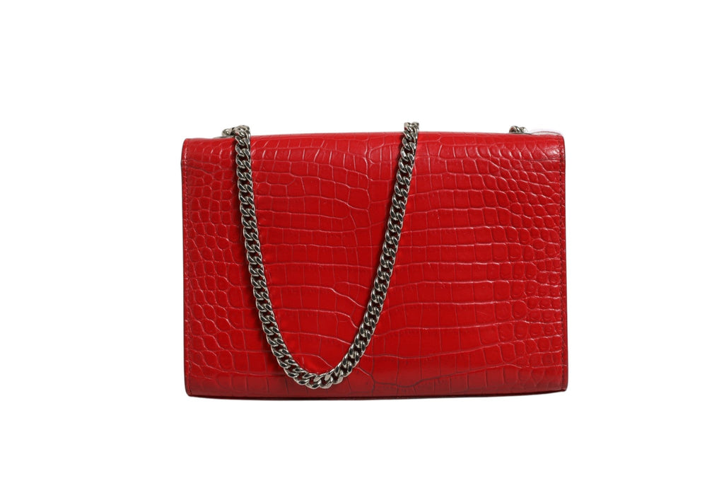 Saint Laurent Kate Tassel Chain Bag in Red Crocodile Embossed Women's Leather ( )