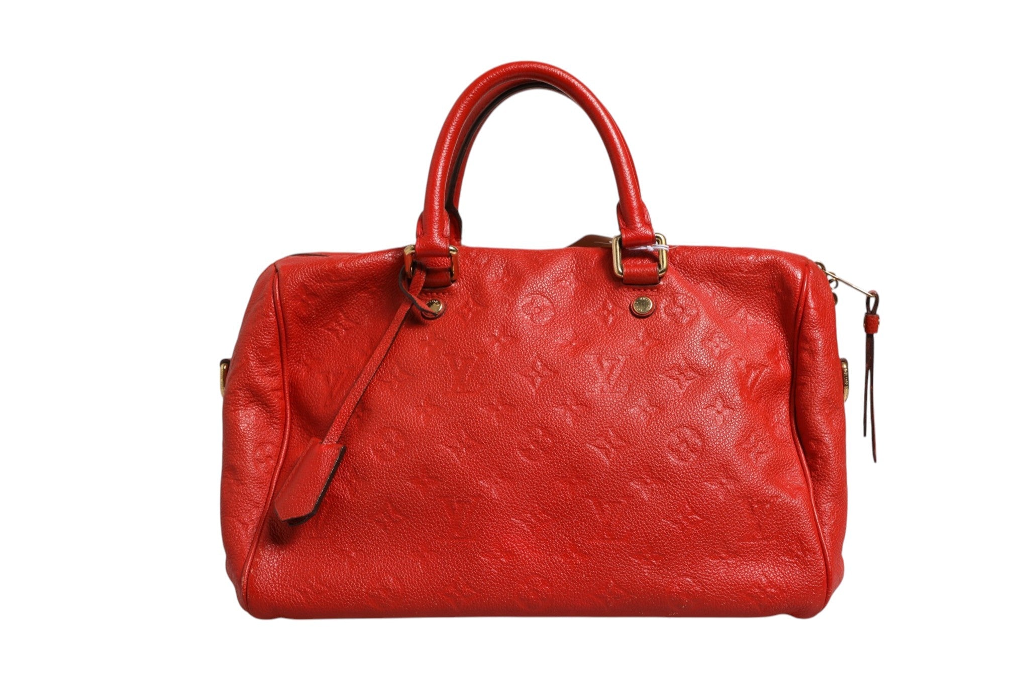 Louis Vuitton Red Monogram Empreinte Speedy Bandouliere Women's 30 ( )