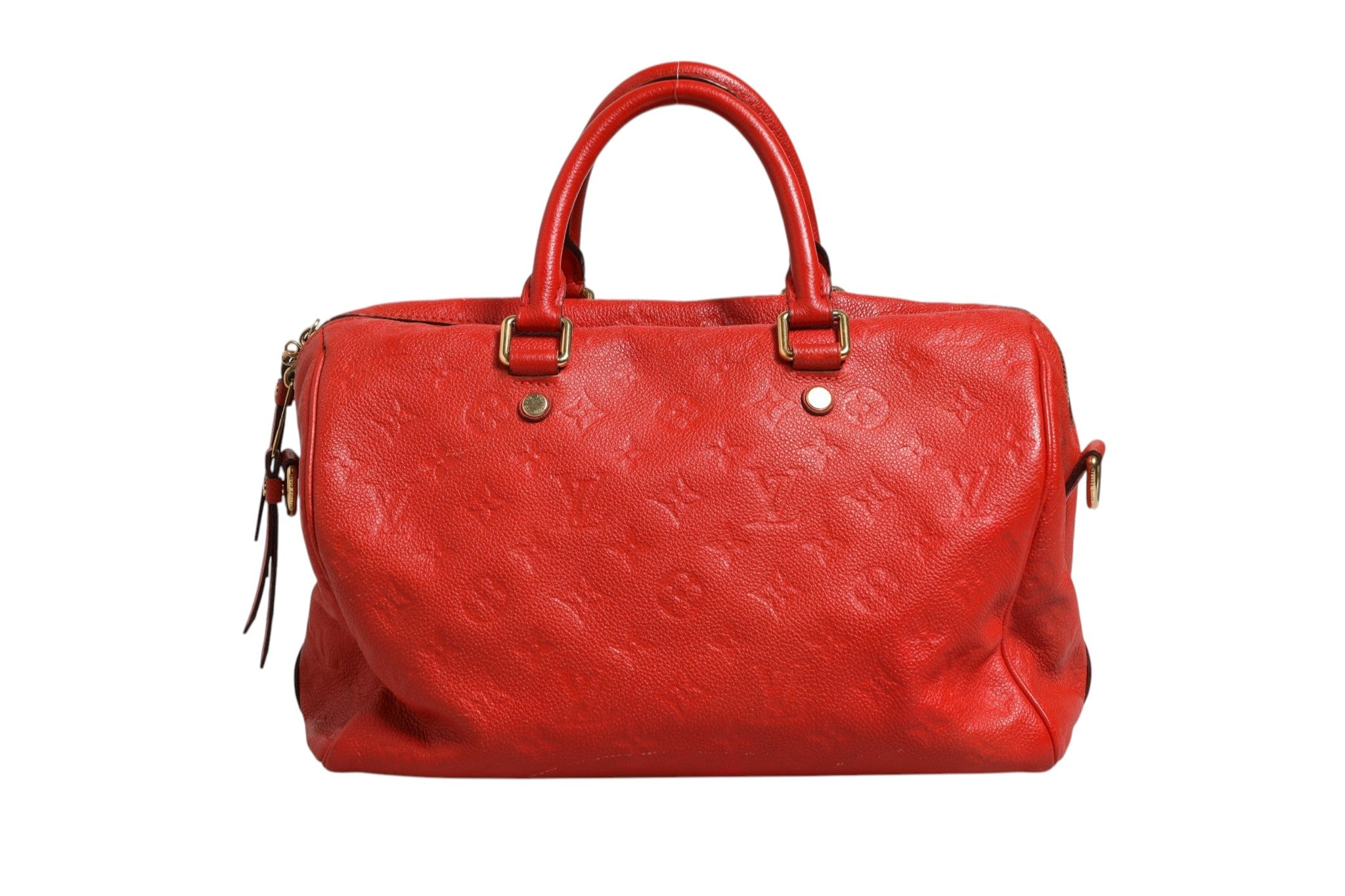 Louis Vuitton Red Monogram Empreinte Speedy Bandouliere Women's 30 ( )