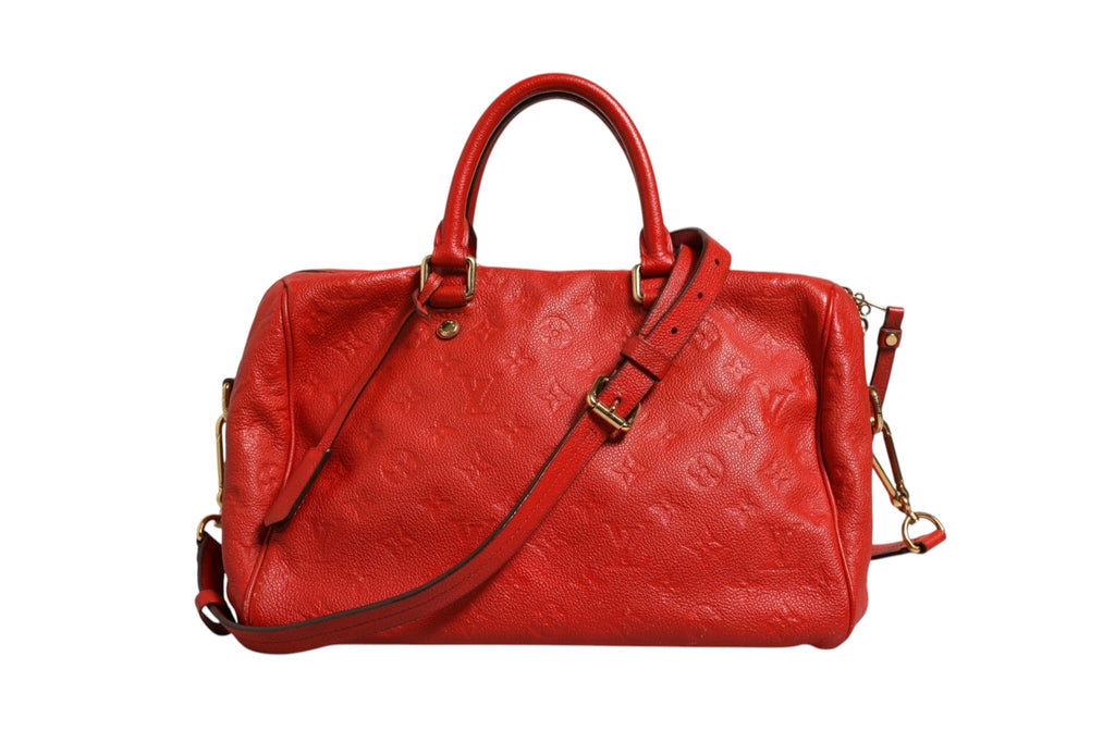 Louis Vuitton Red Monogram Empreinte Speedy Bandouliere Women's 30 ( )