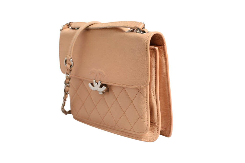 Chanel Goatskin Quilted Small CC Box Flap Women's Bag ( )