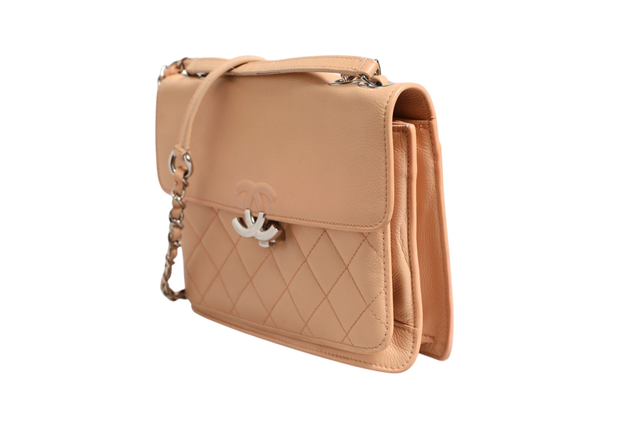 Chanel Goatskin Quilted Small CC Box Flap Women's Bag ( )