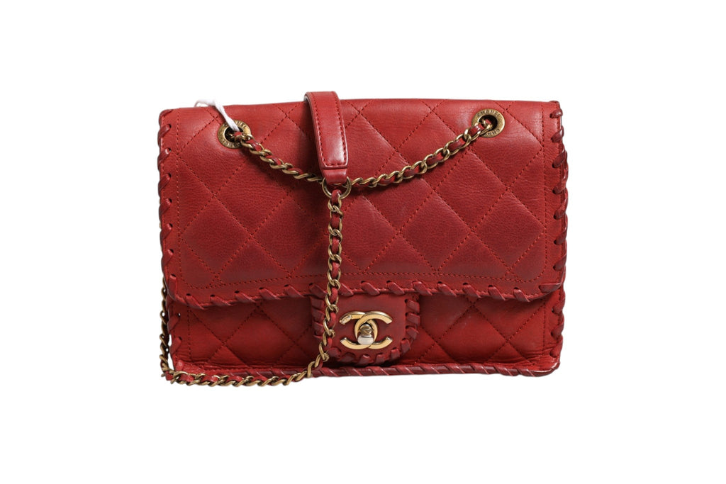 Chanel Mini Flap Bag Lambskin Braided Calfskin Gold Tone Women's Metal ( )