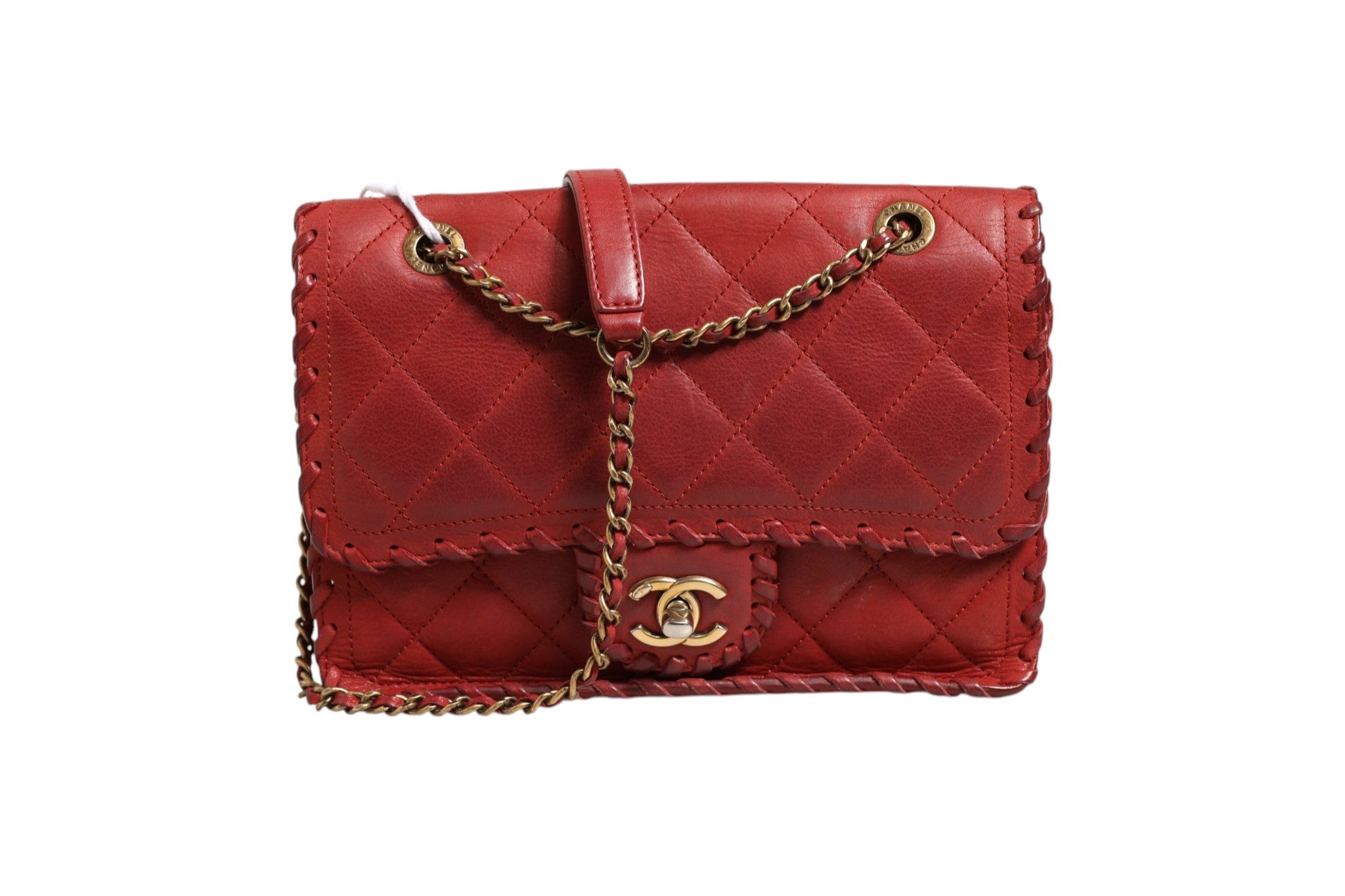 Chanel Mini Flap Bag Lambskin Braided Calfskin Gold Tone Women's Metal ( )