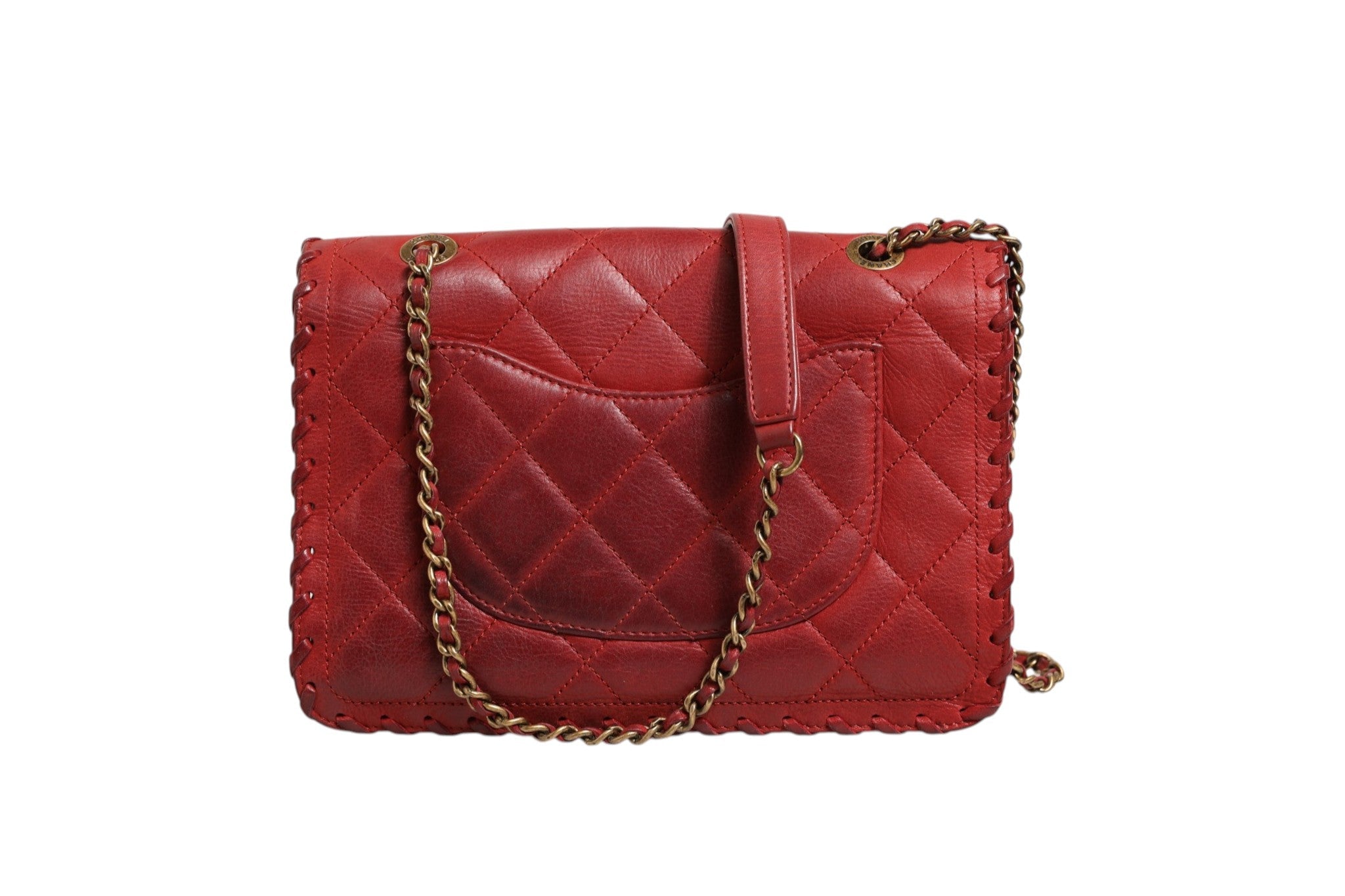Chanel Mini Flap Bag Lambskin Braided Calfskin Gold Tone Women's Metal ( )