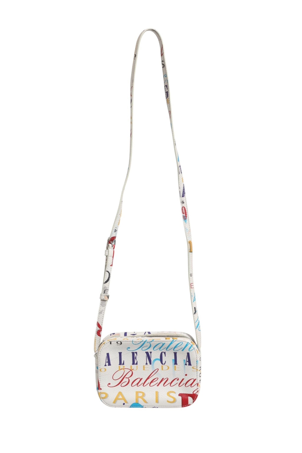 Balenciaga White Graffiti Print Leather Mini City Women's Handbag ( )