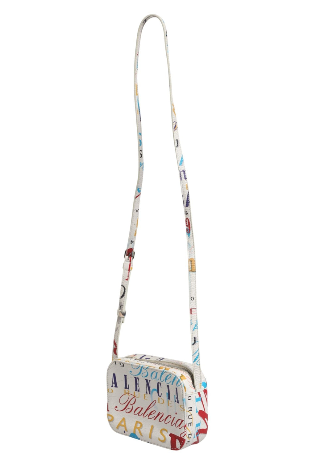 Balenciaga White Graffiti Print Leather Mini City Women's Handbag ( )