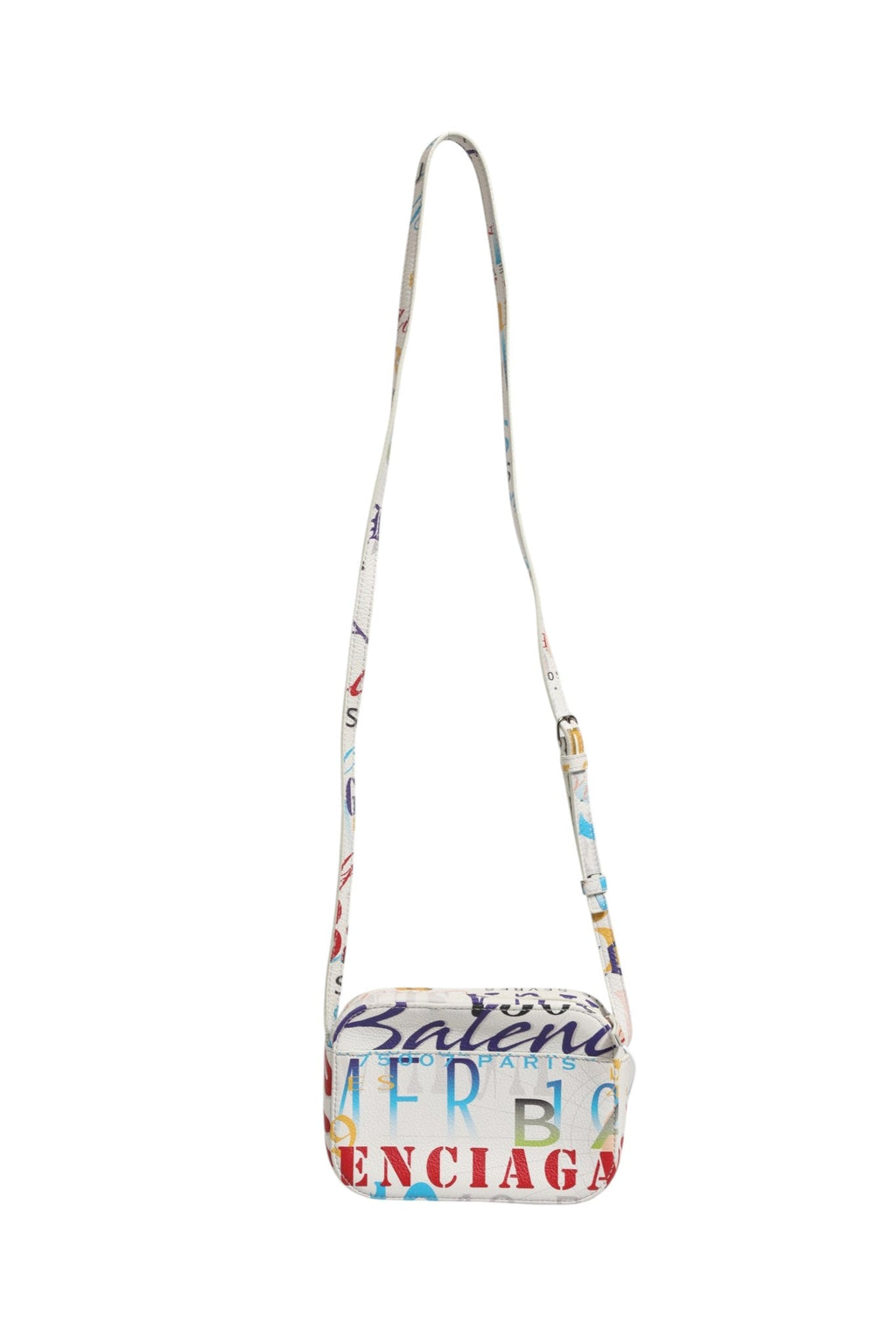 Balenciaga White Graffiti Print Leather Mini City Women's Handbag ( )