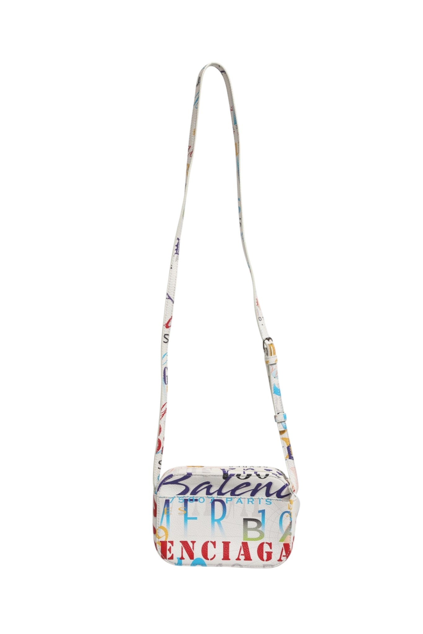 Balenciaga White Graffiti Print Leather Mini City Women's Handbag ( )