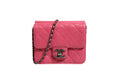 Chanel Pink Quilted Lambskin Leather Classic Square Mini Flap Women's Bag ( )