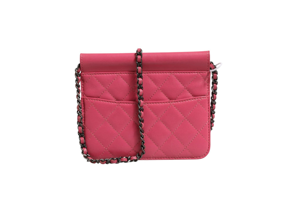 Chanel Pink Quilted Lambskin Leather Classic Square Mini Flap Women's Bag ( )