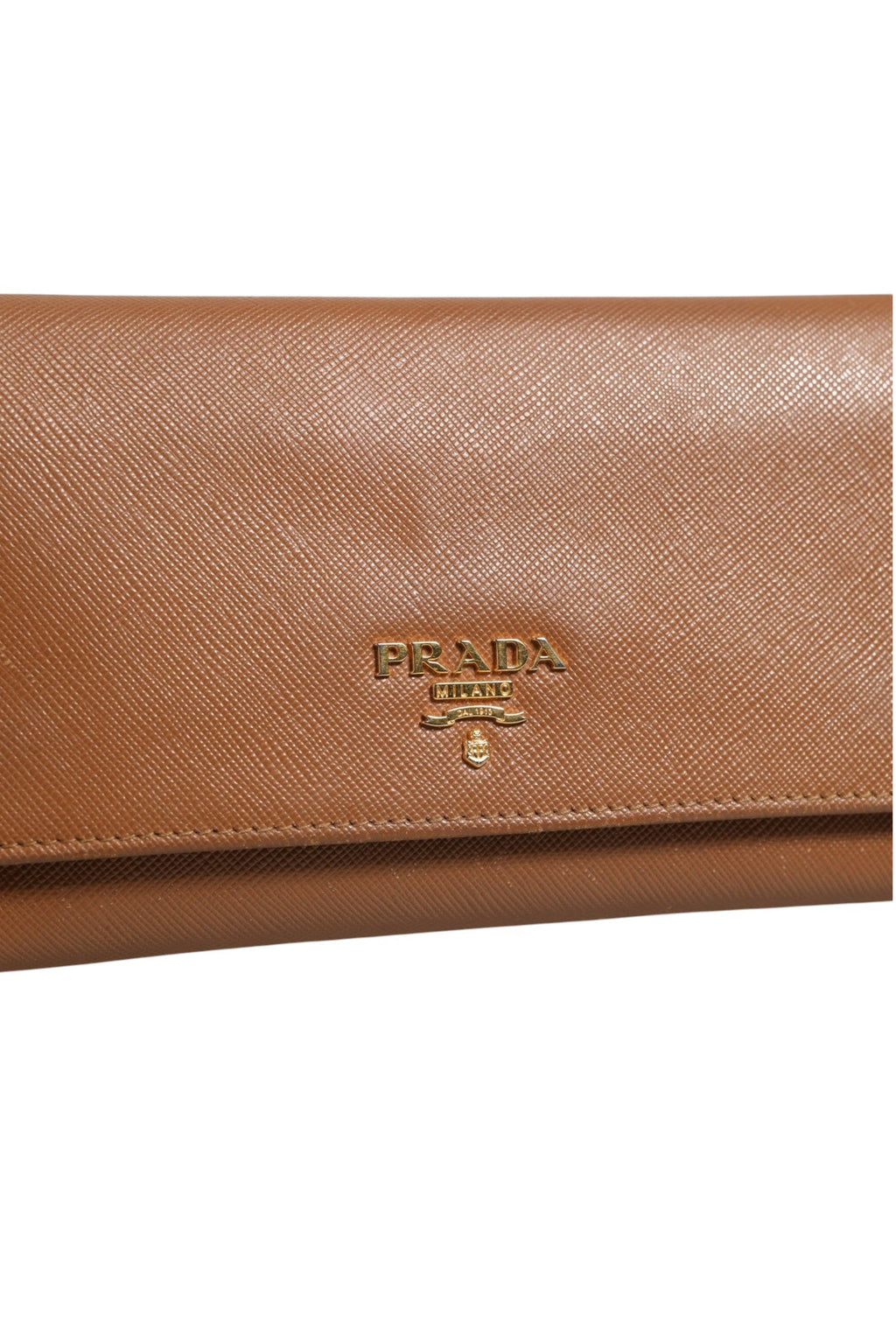 Prada Brown and Gold Wallet Women's Strap ( )