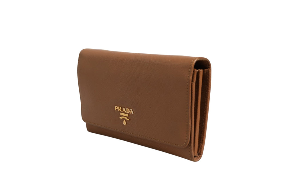 Prada Brown and Gold Wallet Women's Strap ( )