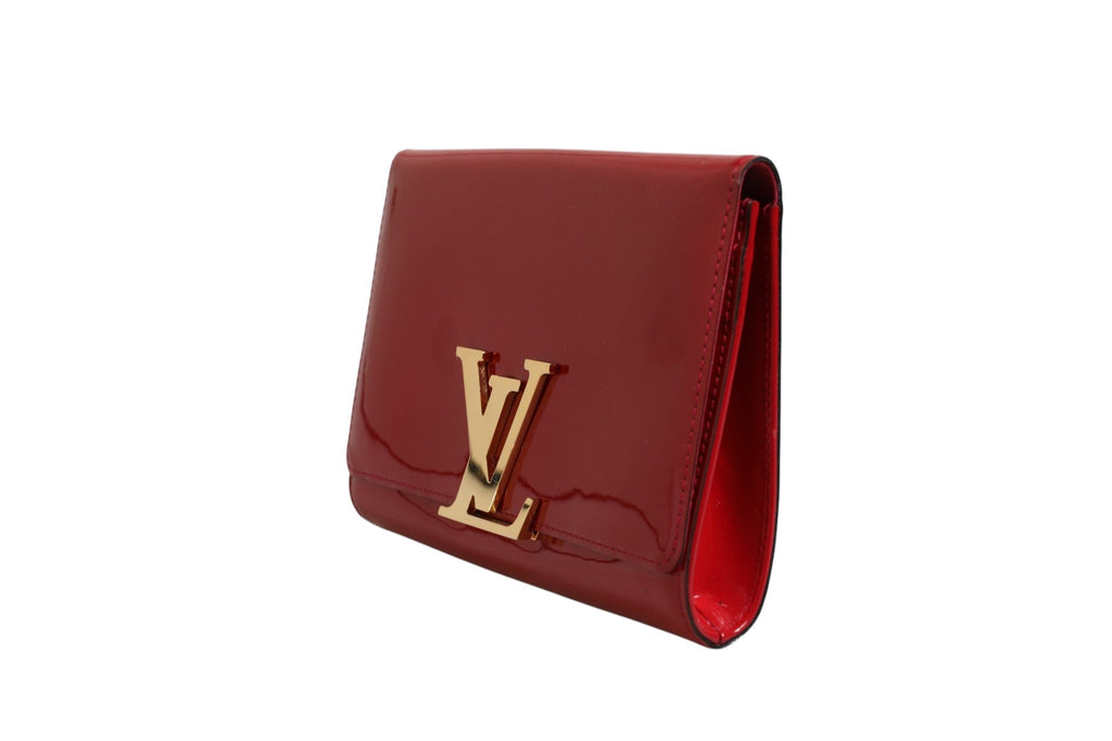 Louis Vuitton Louise PM Red Patent Leather Wallet On Women's Chain ( )