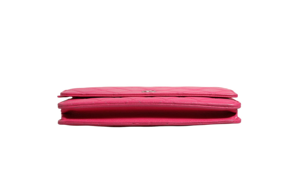 Chanel Pink Quilted Lambskin Wallet On Chain WOC Women's Silver ( )