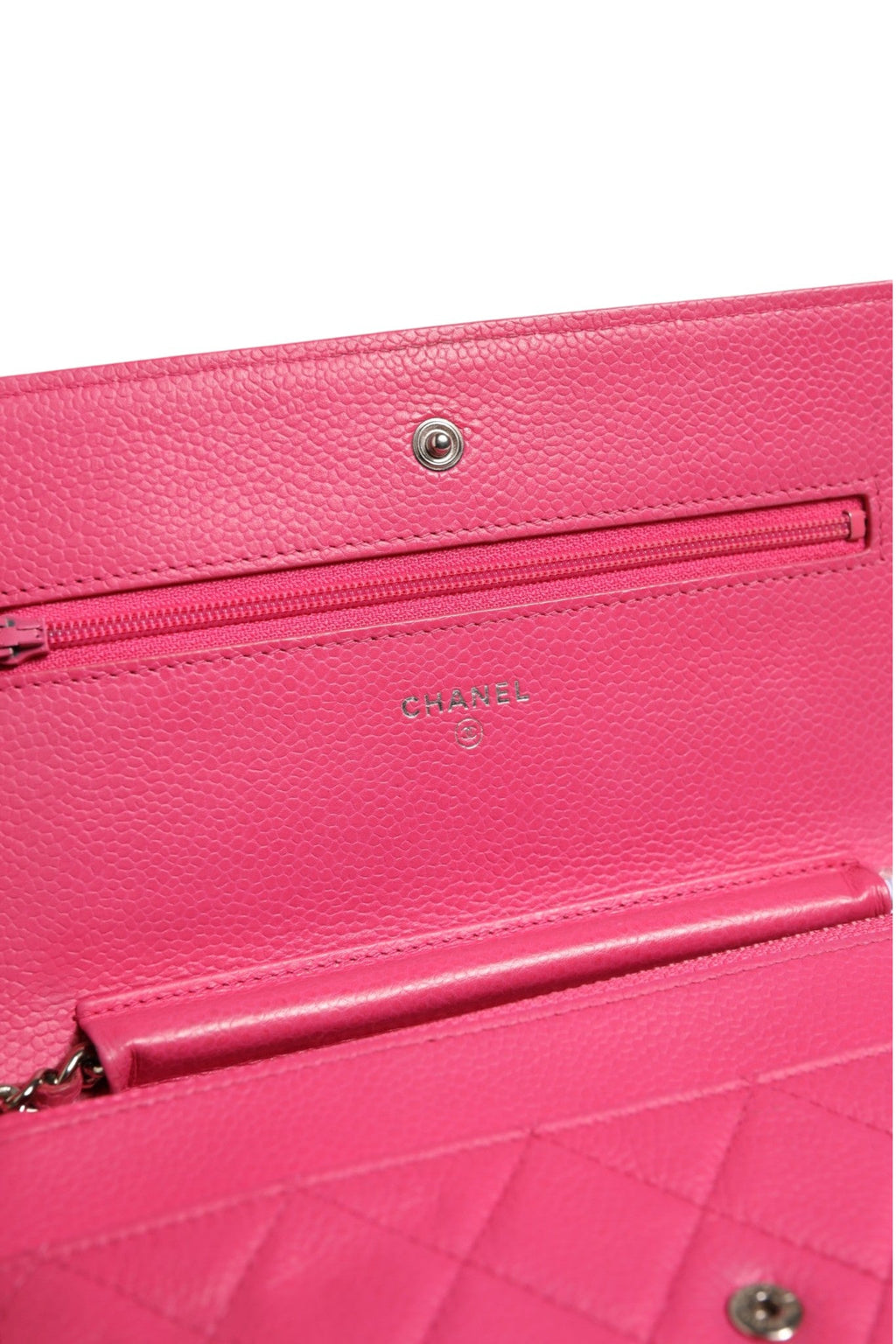 Chanel Pink Quilted Lambskin Wallet On Chain WOC Women's Silver ( )