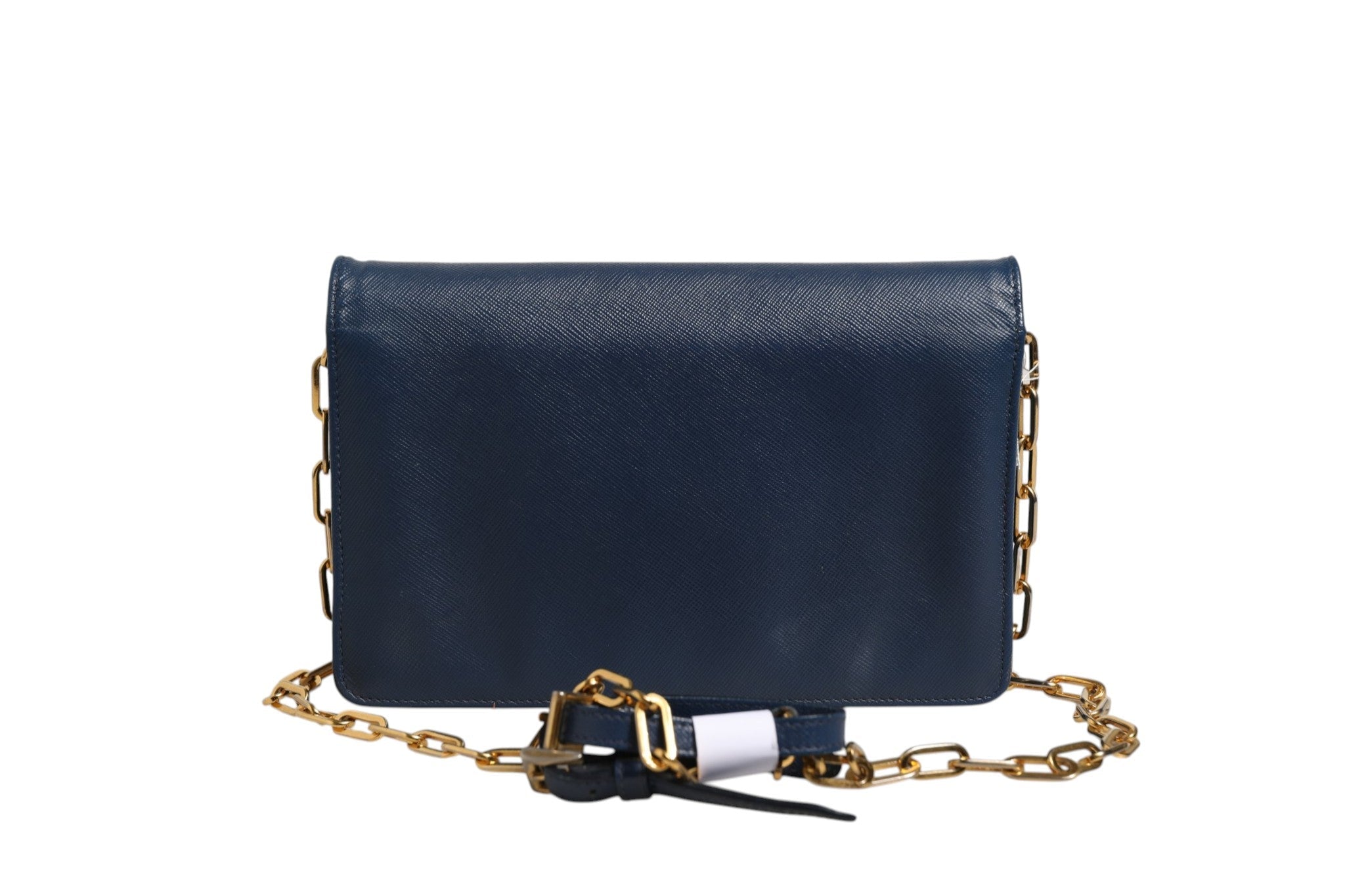 Prada Blue Saffiano Leather Wallet on Chain Clutch Women's Bag ( )