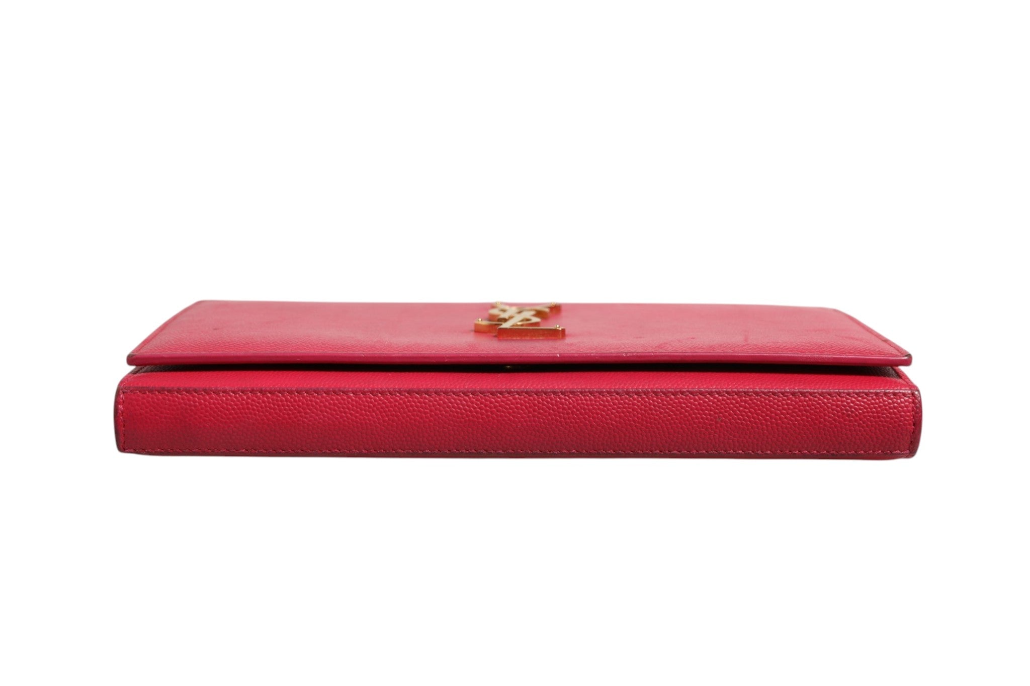 Saint Laurent Red Leather Monogram Wallet on Women's Chain ( )