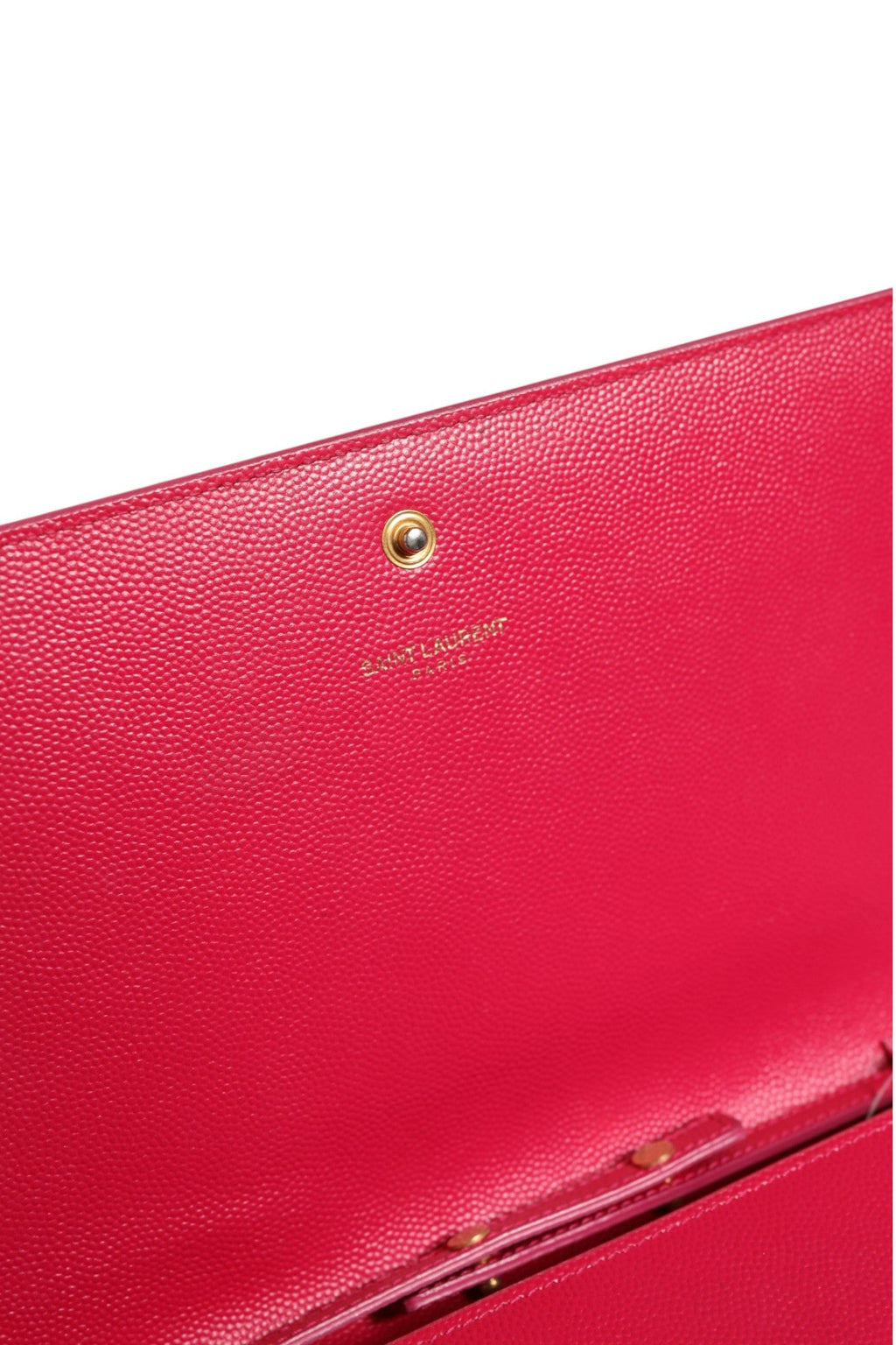 Saint Laurent Red Leather Monogram Wallet on Women's Chain ( )