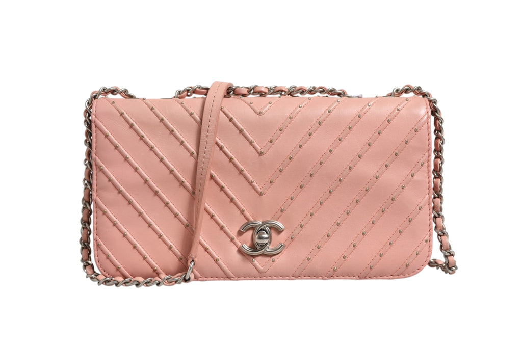 Chanel Small Classic Double Flap Bag Light Pink Women's Chevron ( )