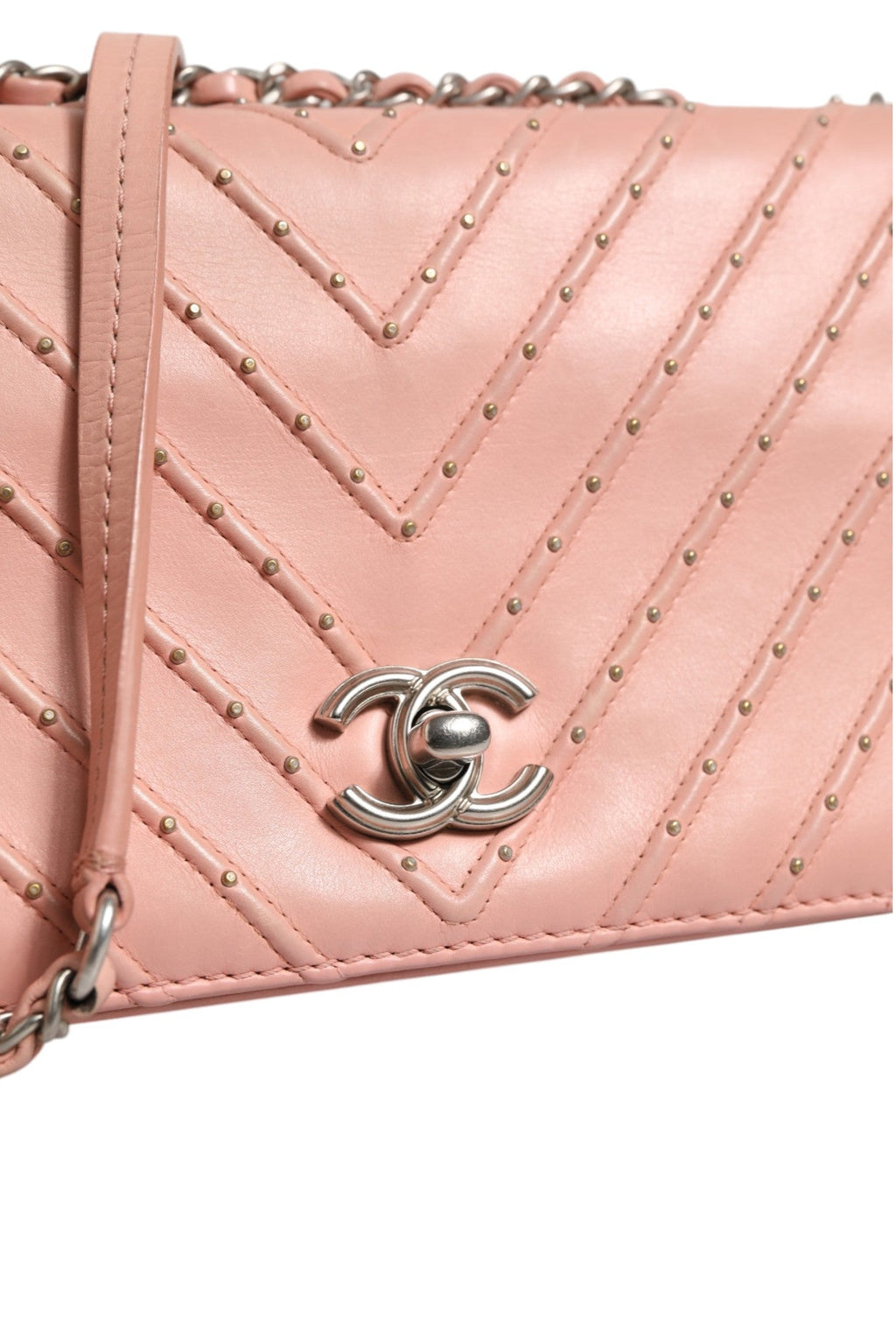 Chanel Small Classic Double Flap Bag Light Pink Women's Chevron ( )