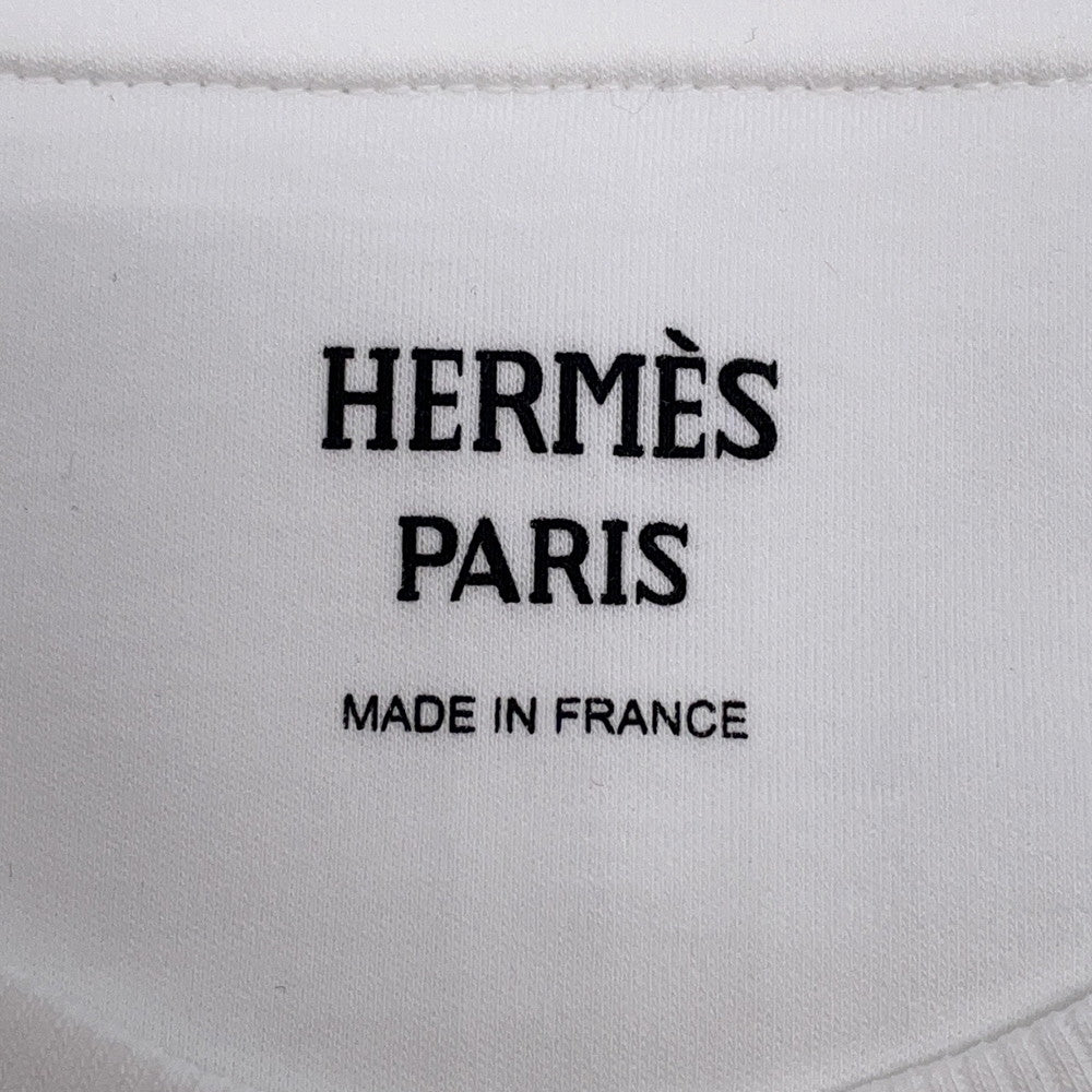 HERMES Parfroy maxi T-shirt with embroidery Size 36 White. Cotton100%