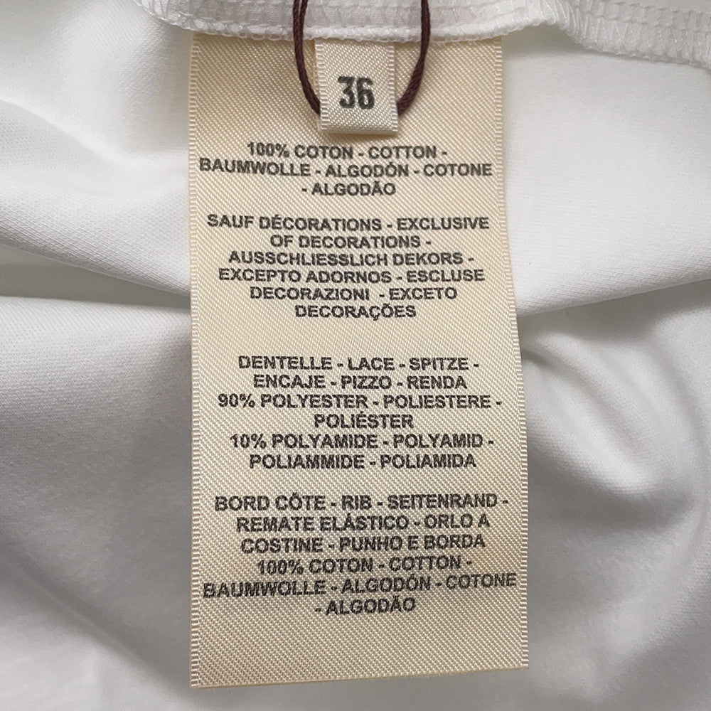 HERMES Parfroy maxi T-shirt with embroidery Size 36 White. Cotton100%