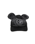 Dolce & Gabbana Men Black Velvet Animal Ears Baseball Cap Men's Hat