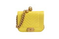 Chanel Crossbody Yellow Leather Women's Bag ( )