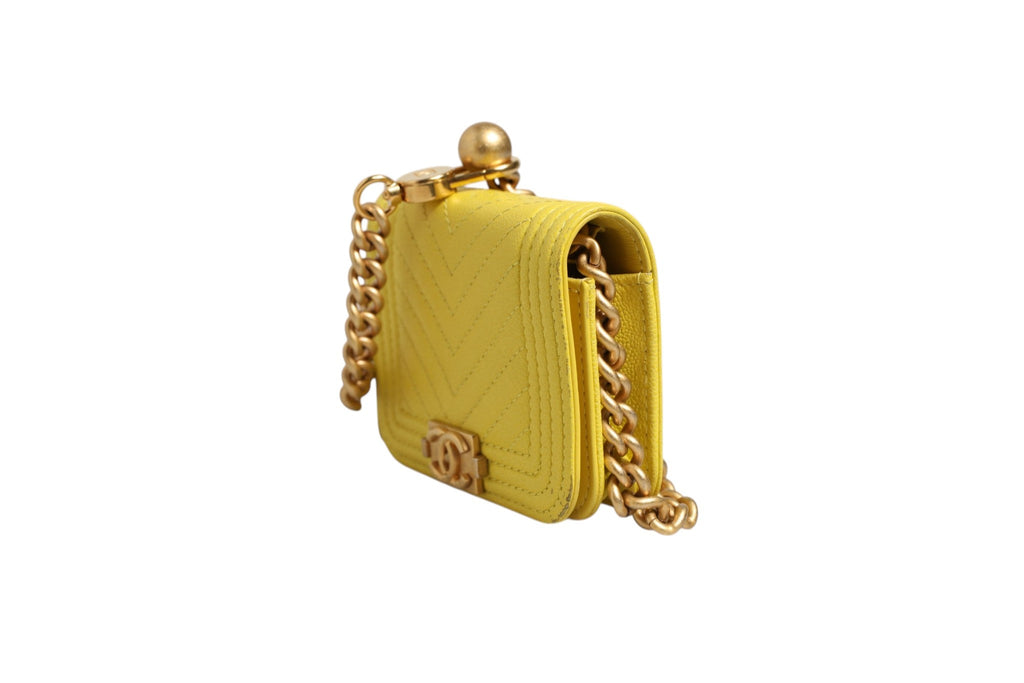 Chanel Crossbody Yellow Leather Women's Bag ( )