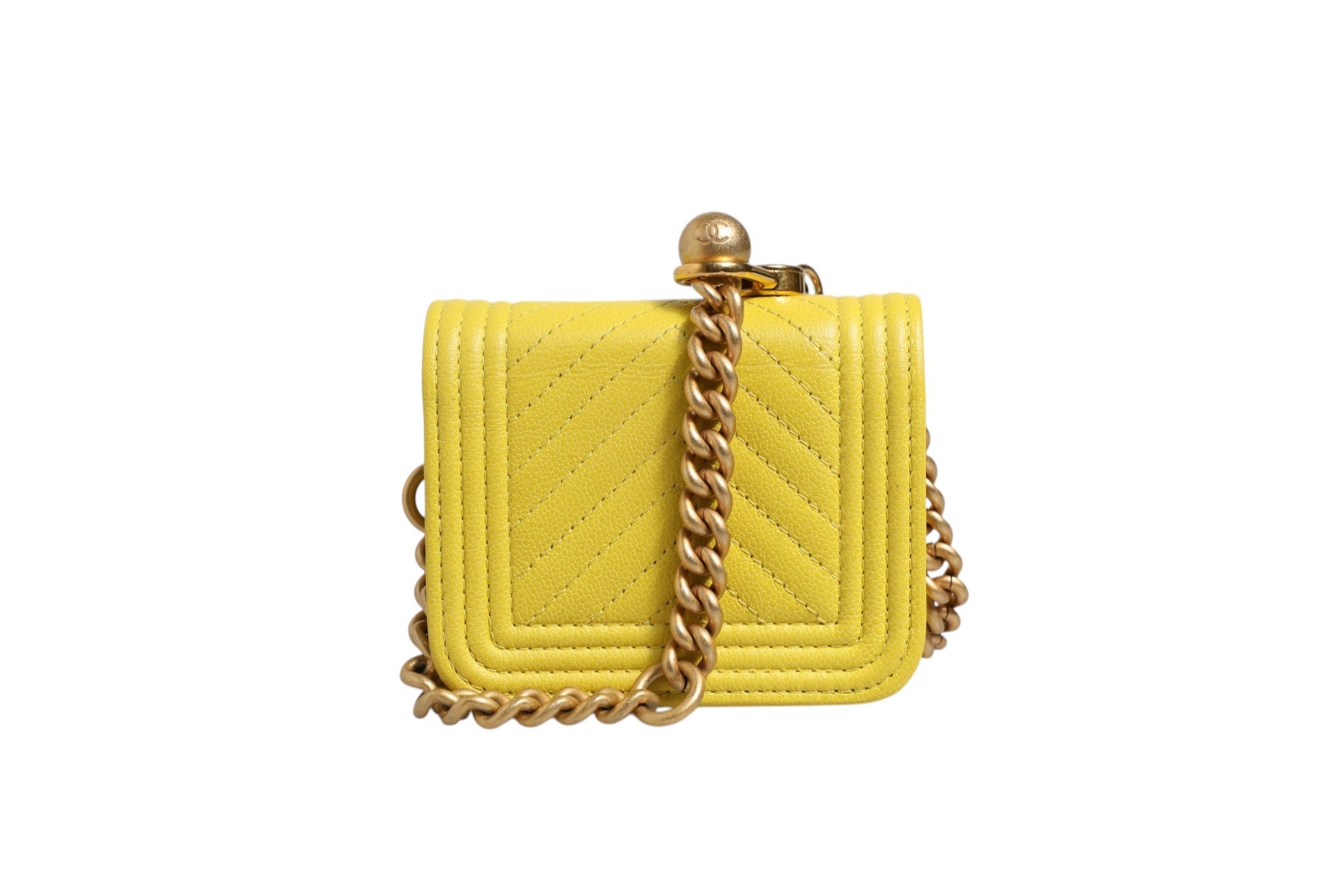 Chanel Crossbody Yellow Leather Women's Bag ( )