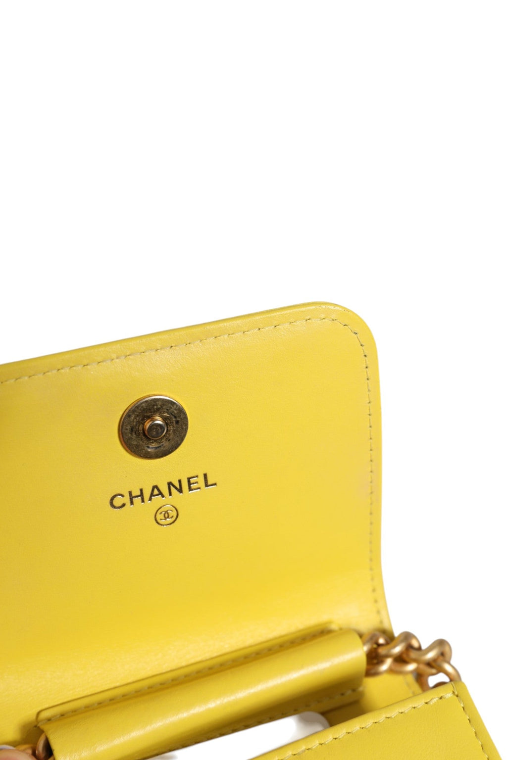 Chanel Crossbody Yellow Leather Women's Bag ( )