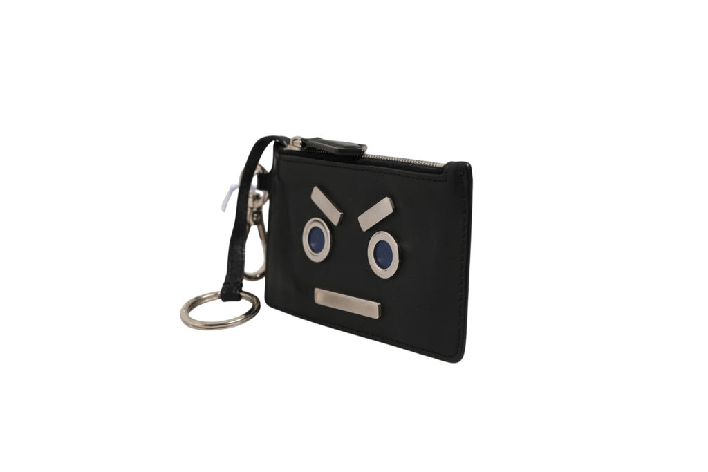 Fendi Vitello Liberty Studded Coin Pouch Key Case Women's Ardesia ( )
