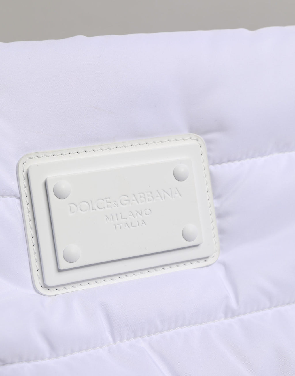 Dolce & Gabbana White Logo Plaque Polyester Quilted Shoulder Borse Women's Bag ( )