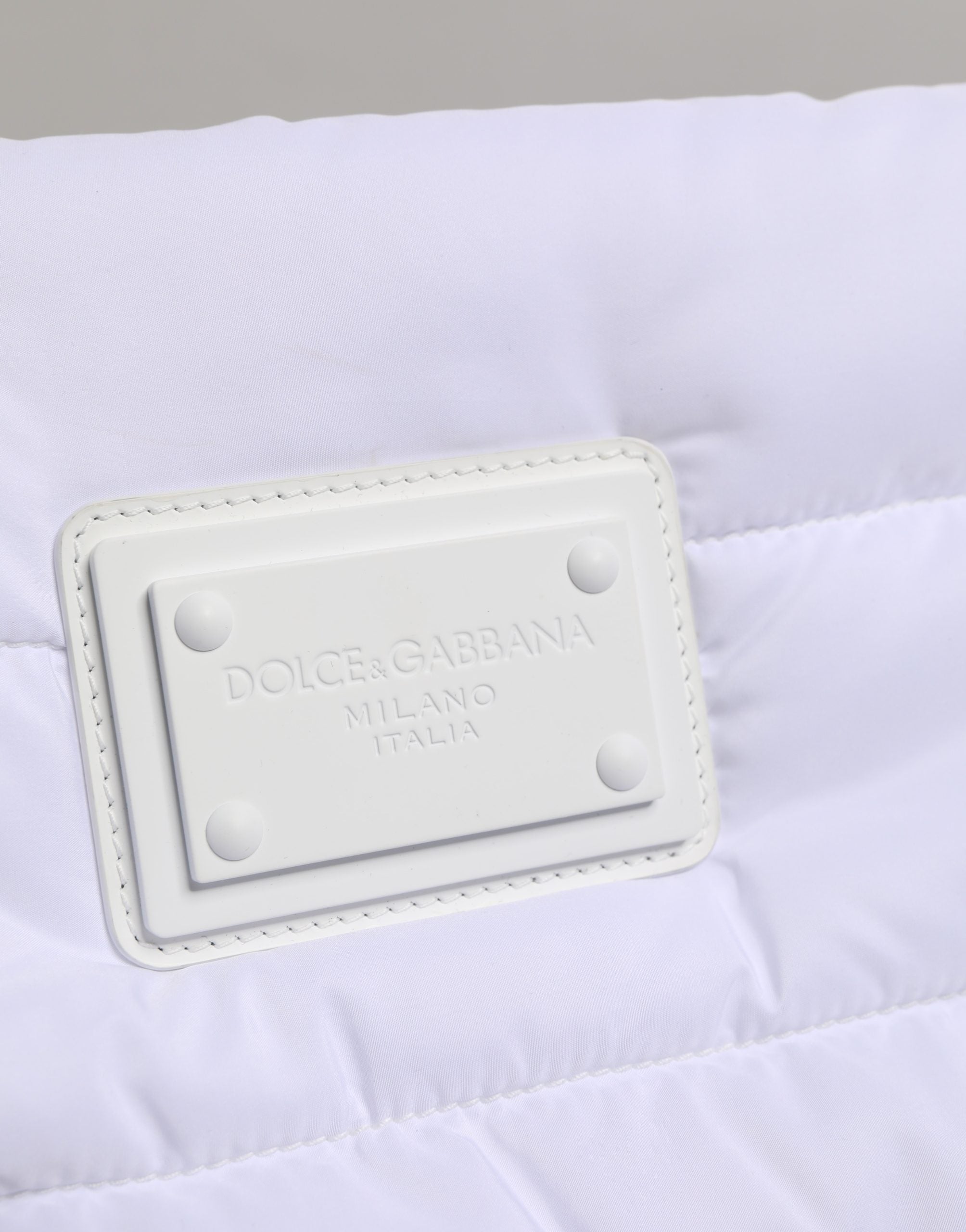 Dolce & Gabbana White Logo Plaque Polyester Quilted Shoulder Borse Women's Bag ( )