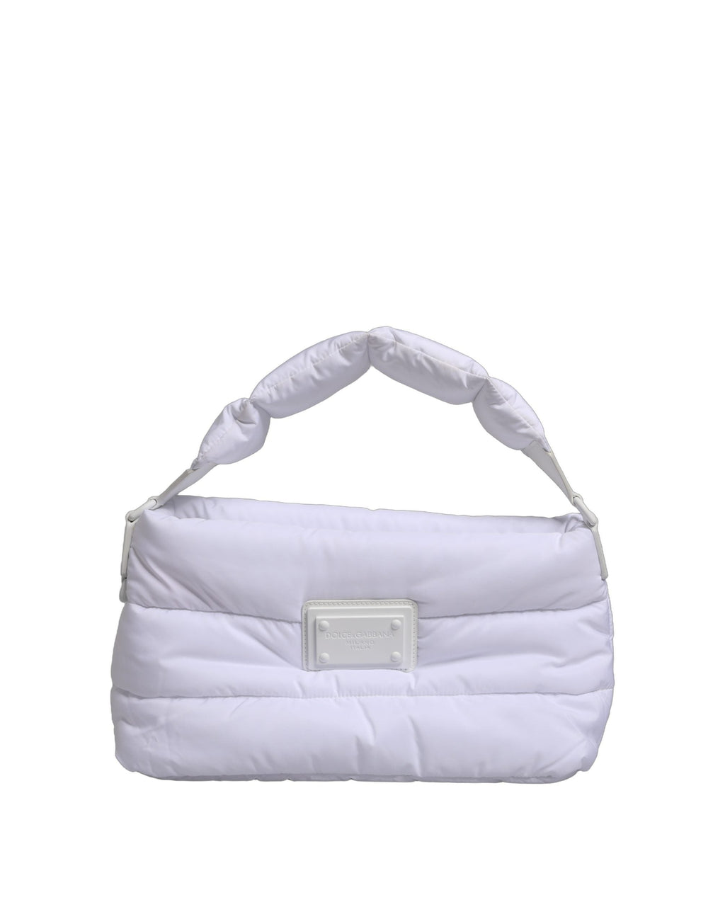 Dolce & Gabbana White Logo Plaque Polyester Quilted Shoulder Borse Women's Bag ( )