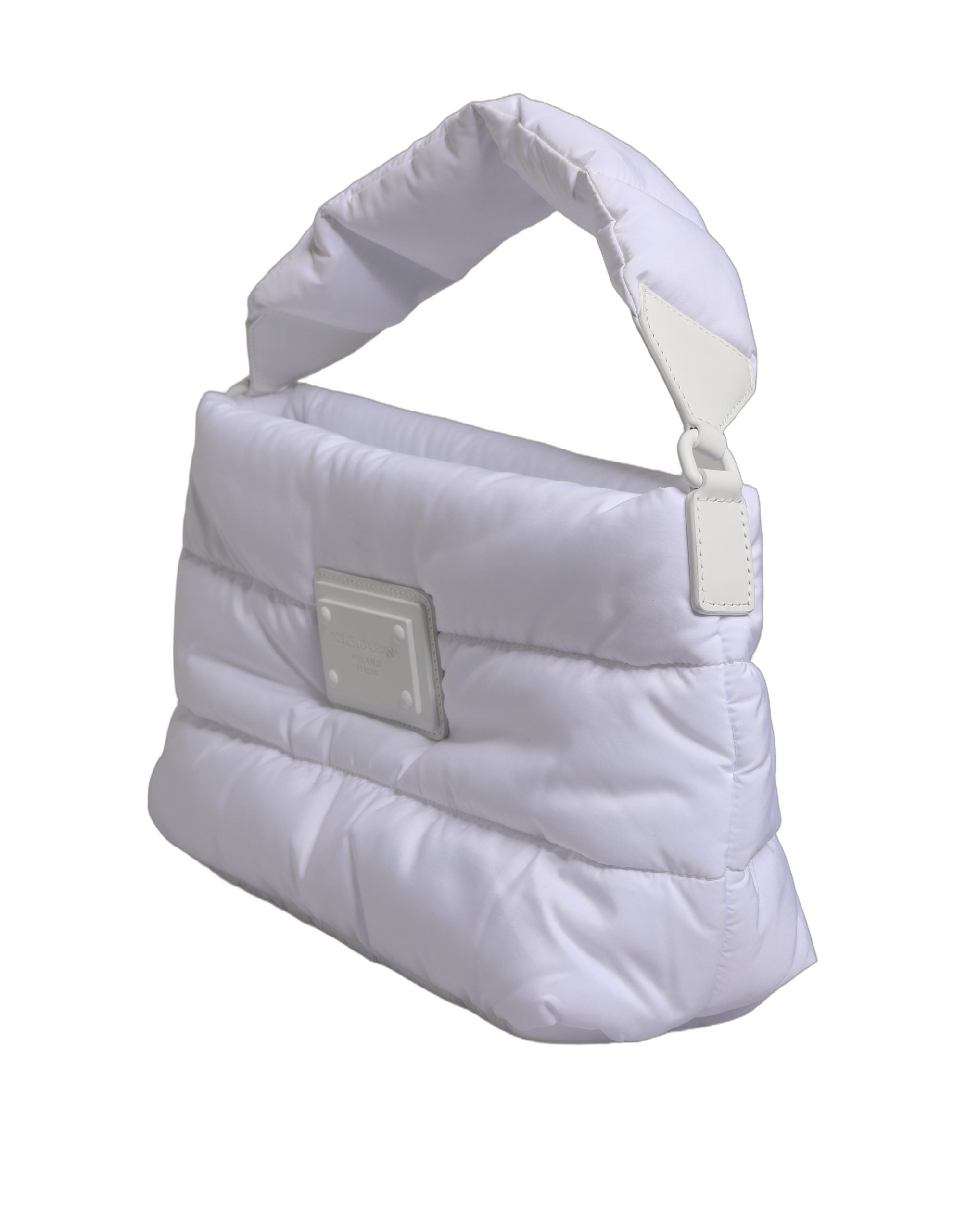 Dolce & Gabbana White Logo Plaque Polyester Quilted Shoulder Borse Women's Bag ( )