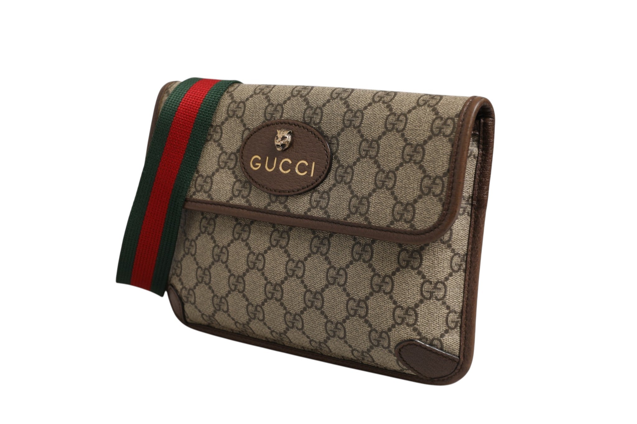 Gucci Supreme Monogram Neo Vintage Web Belt Bag Women's Brown ( )