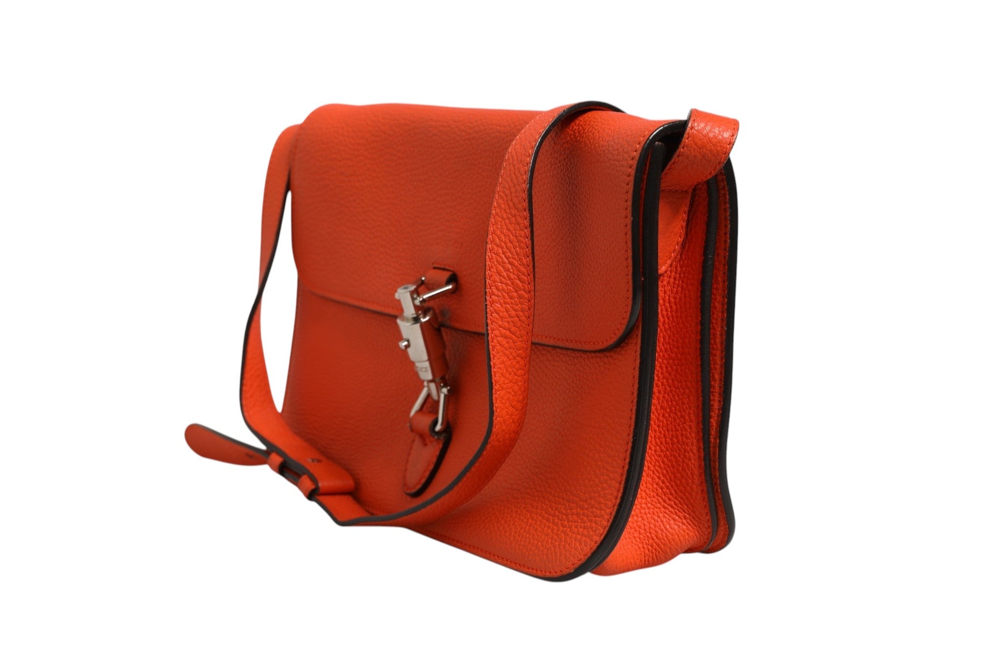 Gucci Jackie Soft Flap Shoulder Bag Leather Women's Orange ( )