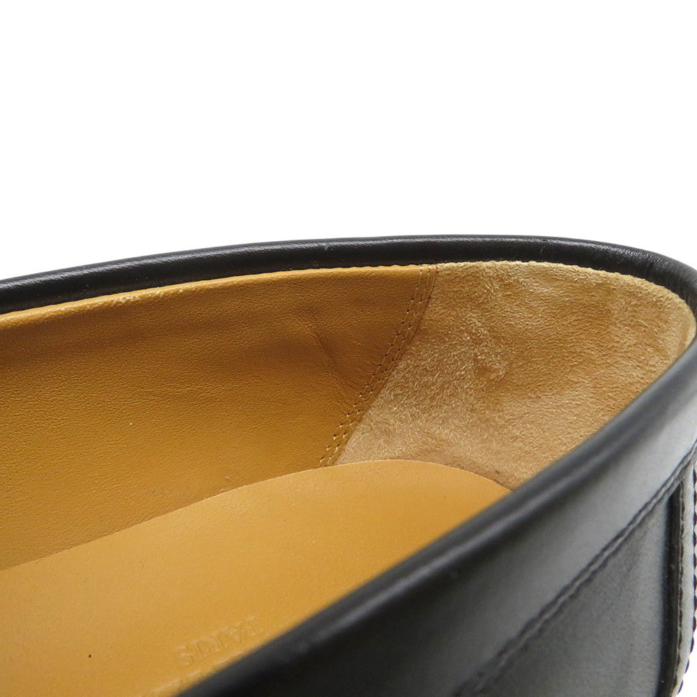 HERMES Mocassins Impact Black251228Z Calf Leather Size 36 1/2