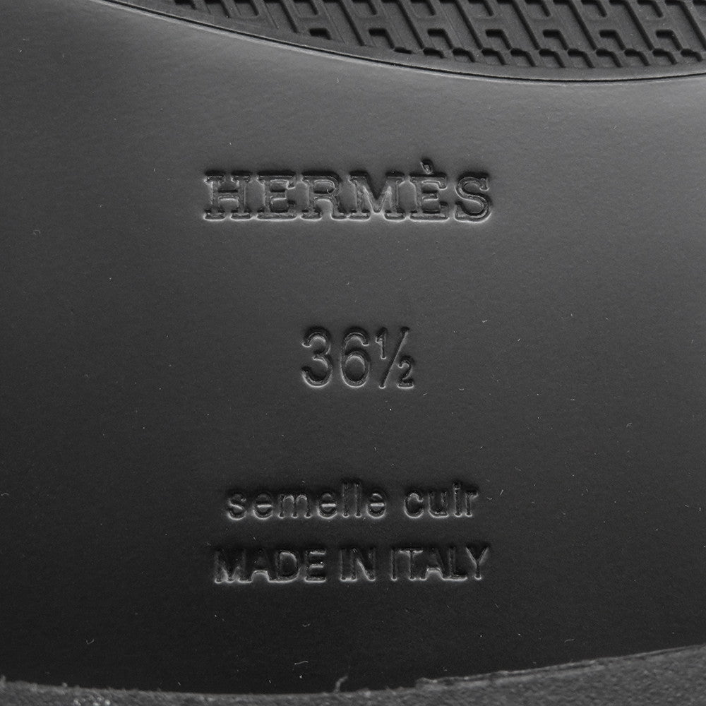 HERMES Mocassins Impact Black251228Z Calf Leather Size 36 1/2