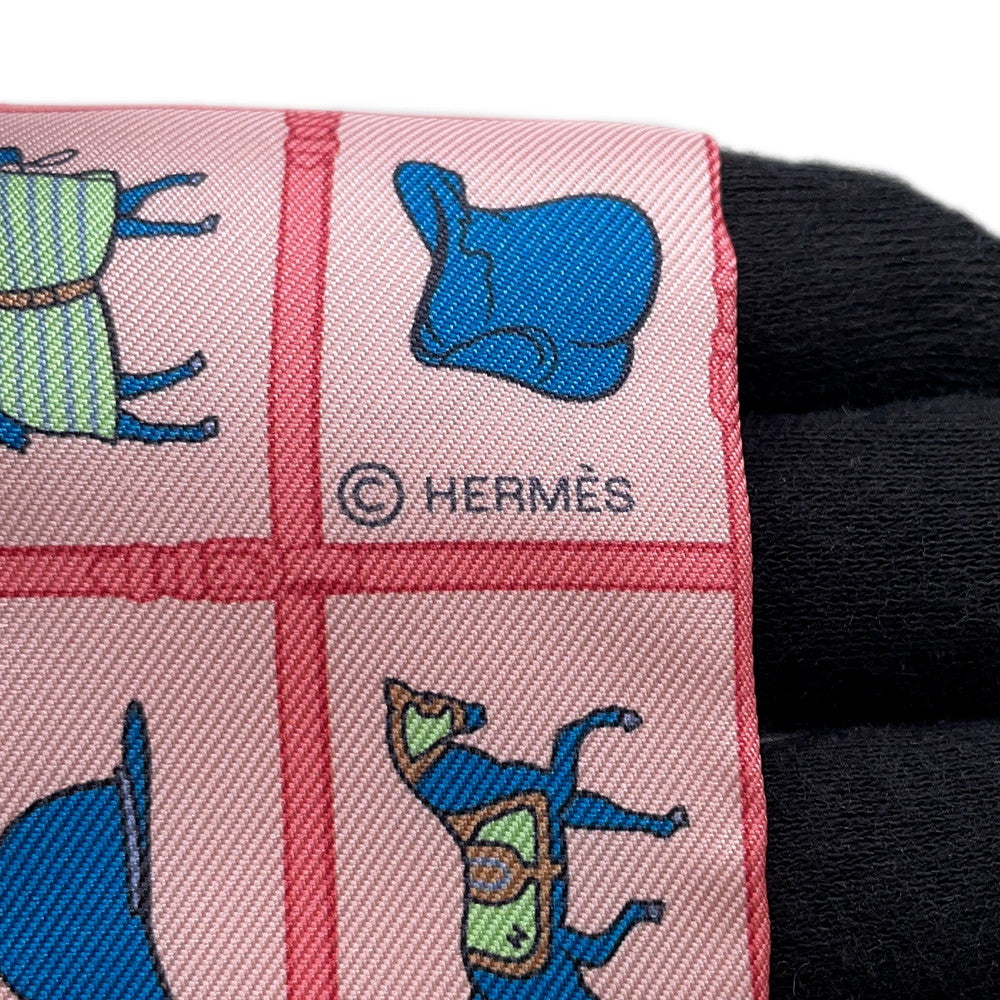 HERMES Twilly Couvertures et Tenues de jour Rose/Blue/Vert Silk100%