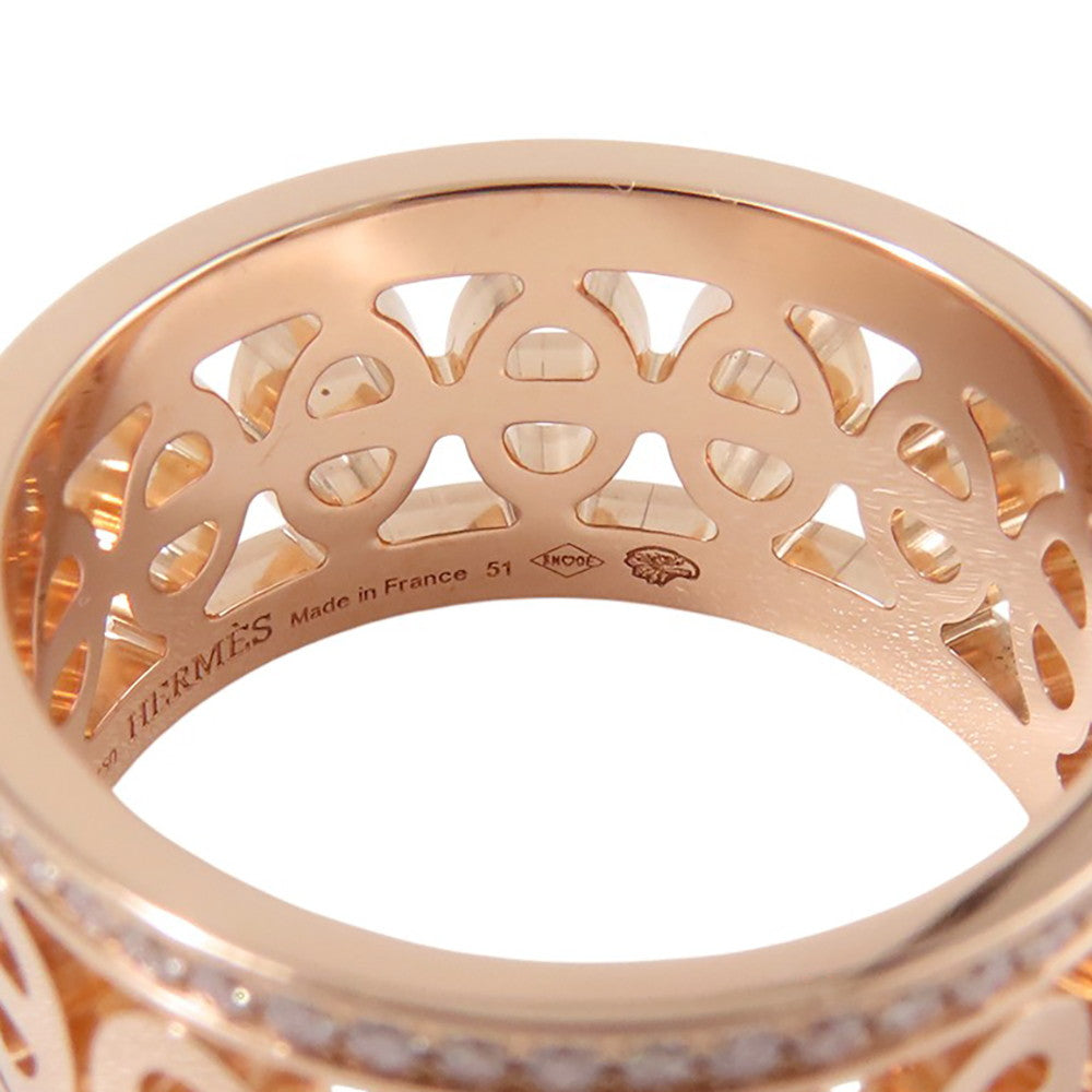 HERMES Chaine d'Ancre Divine Ring Size 51/#11 PMH222634B 00051 18K Pink Gold