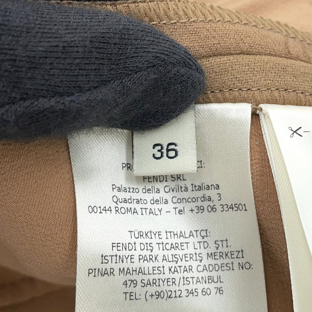 FENDI FF Calligraphy Shorts Size 36 BeigeFR6336 Wool 90% Cashmere8% Polyurethane2%