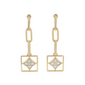 LOUIS VUITTON Boucles D'oreilles B Blossom Shell Diamond EarringsQ96790 18K Yellow Gold