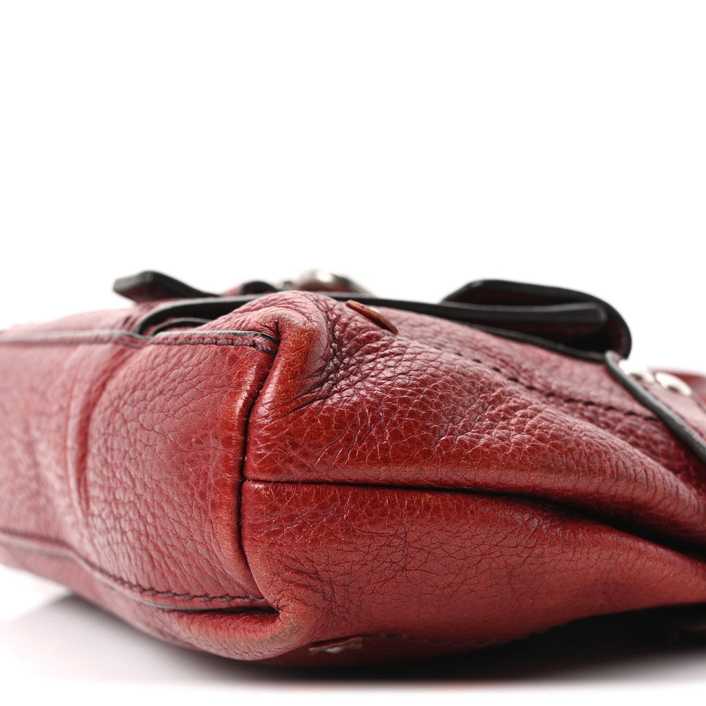 Grained Calfskin Small Paddington Crossbody  Dark Red